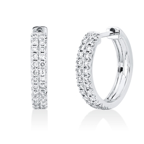 Creolen aus 750 Gold Weißgold 52 Brillanten 0,36ct TW-SI 14x2,7mm