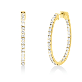 Creolen aus 750 Gold Gelbgold 66 Brillanten 1,69ct TW-SI 29,5x1,8mm Creolen aus 750 Gold Gelbgold 66 Brillanten 1,69ct TW-SI 29,5x1,8mm