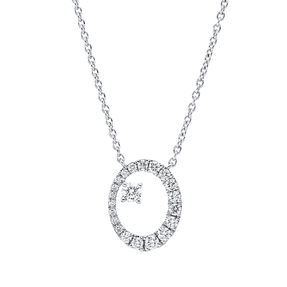 Collier Kreis aus 750 Gold Weißgold 23 Brillanten 0,32ct TW-VSI L:45cm