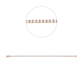 Armband aus 750 Gold Rotgold 81 Brillanten 2,05ct TW-SI L:17,5cm 4er-Krappe