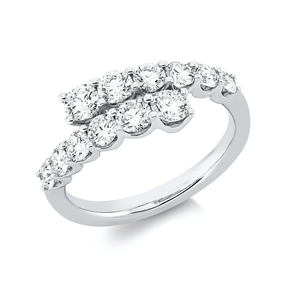 Ring aus 750 Gold Weißgold 12 Brillanten 1,4ct TW-VSI B:6,8mm