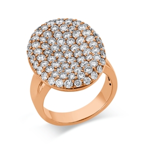 Pavé Ring aus 750 Gold Rotgold 86 Brillanten 3,05ct TW-VSI B:23,1mm