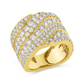 Ring aus 750 Gold Gelbgold 148 Brillanten 4,06ct TW-VSI B:17,8mm