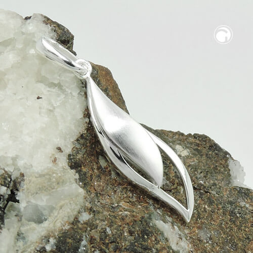 Anhänger 25x8mm Tropfenform matt-glänzend 925 Silber