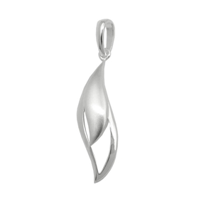 Anhänger Tropfenform gewellt 25x8mm aus 925 Silber matt-glänzend