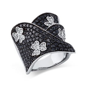 Pavé Ring aus 750 Gold Weißgold 214 Diamanten 4,35ct B:24,2mm
