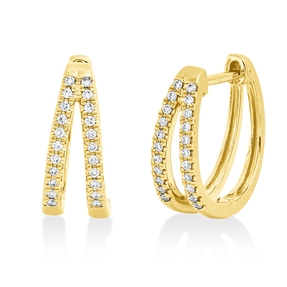 Creolen aus 750 Gold Gelbgold 44 Brillanten 0,12ct TW-SI 13,3x5,8mm