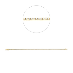 Armband aus 750 Gold Gelbgold 103 Brillanten 1,08ct TW-SI B:1,7mm L:18cm 4er-Krappe