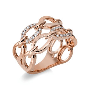 Ring aus 750 Gold Rotgold 36 Brillanten 0,22ct TW-SI B:11,5mm