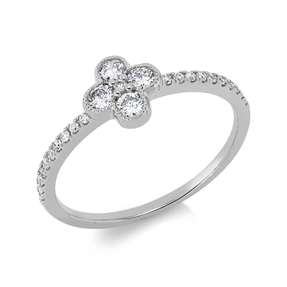 Ring aus 750 Gold Weißgold 25 Diamanten 0,34ct TW-PI B:6,8mm