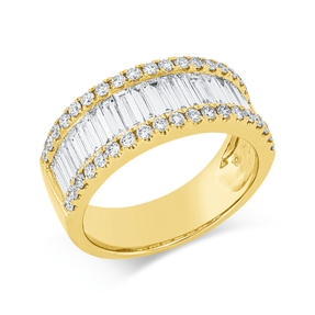 Ring aus 750 Gold Gelbgold 57 Diamanten 1,4ct TW-VSI B:7,5mm
