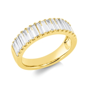Ring aus 750 Gelbgold 17 Diamanten Baguette-Schliff 0,83ct TW-VSI B:5,3mm