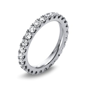 Memoire Ring aus 585 Gold Weißgold 25 Brillanten 1,4ct TW-SI B:2,7mm