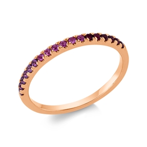 Ring aus 750 Gold Rotgold 18 Amethyste 0,28ct lila B:1,5mm