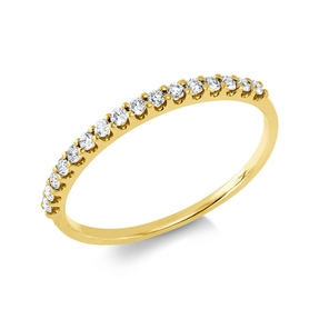 Halb-Memoire Ring aus 750 Gold Gelbgold 16 Brillanten 0,18ct TW-SI B:1,5mm