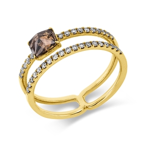 Ring aus 750 Gold Gelbgold 34 Brillanten 0,21ct I-VSI/SI B:6,2mm