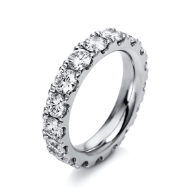 Memoire Ring aus 750 Gold Weißgold 17 Brillanten 4,17ct TW-SI B:4,3mm