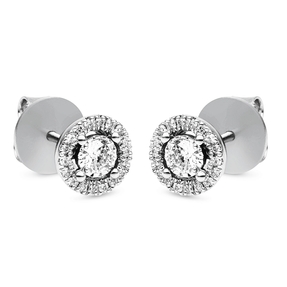 Ohrstecker aus 750 Gold Weißgold 38 Brillanten 0,3ct TW-SI Ø7mm