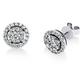 Ohrstecker aus 750 Gold Weißgold 52 Diamanten 0,82ct TW-SI Ø9,3mm