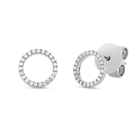 Ohrstecker Kreis aus 750 Weißgold 46 Brillanten 0,07ct TW-SI Ø6,6mm