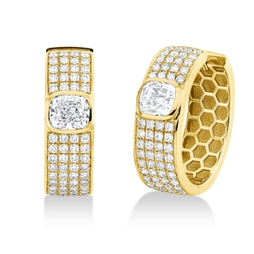Creolen aus 750 Gold Gelbgold 114 Diamanten 2,42ct F-VSI 20,2x6,7mm