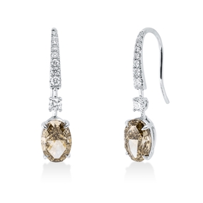 Ohrhänger aus 750 Gold Weißgold 20 Diamanten 4,56ct 27,7x6,3mm 4er-Krappe
