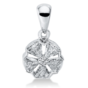 Anhänger aus 750 Gold Weißgold 6 Diamanten 0,31ct 13x7,3mm mit Öse