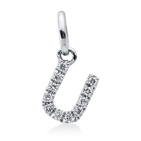 Anhänger Buchstabe U aus 750 Weißgold 11 Brillanten 0,05ct W-SI 6,5x4,8mm
