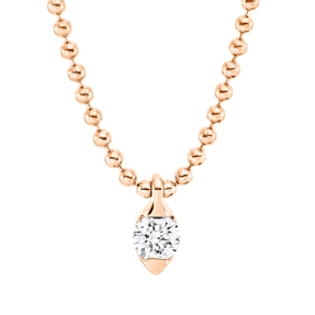 Solitaire Collier aus 750 Gold Rotgold Brillant 0,07ct I-SI L:46cm Solitaire Collier aus 750 Gold Rotgold Brillant 0,07ct I-SI L:46cm