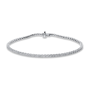 Armband aus 750 Gold Weißgold 77 Brillanten 1,01ct TW-SI L:18cm 4er-Krappe