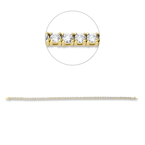 Armband aus 750 Gold gelb/weiß 75 Brillanten 2,51ct TW-SI B:1,9mm L:17,8cm