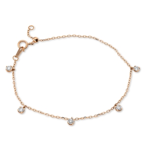 Armband aus 750 Gold Rotgold 5 Brillanten 0,37ct TW-SI L:17,8cm