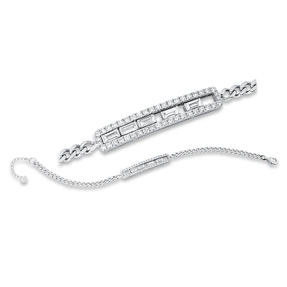 Armband aus 750 Weißgold 49 Diamanten 1,28ct TW-VSI B:6,2mm L:17,1cm