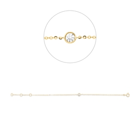 Armband aus 750 Gold Gelbgold Brillant 0,1ct TW-PI B:3,8mm L:16,5cm