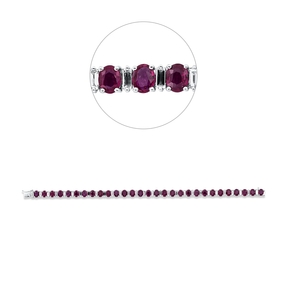 Armband aus 750 Weißgold 29 Rubine 11,63ct rot mit Diamanten B:5mm L:16,7cm