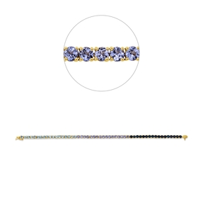 Armband aus 750 Gold Gelbgold 52 Topase 7,1ct London Blue B:3mm L:17,3cm