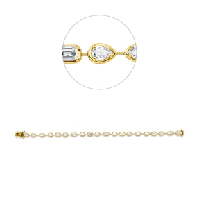 Armband aus 585 Gelbgold 20 Diamanten 6,3ct TW-VSI/SI B:4,8mm L:17,8cm 4er-Krappe Armband aus 585 Gelbgold 20 Diamanten 6,3ct TW-VSI/SI B:4,8mm L:17,8cm 4er-Krappe