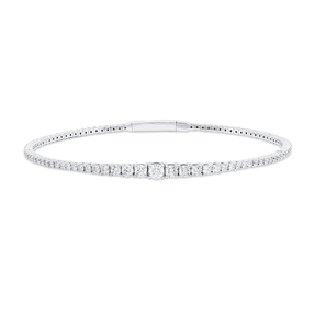 Armreif aus 750 Gold Weißgold 93 Diamanten 2,17ct TW-SI 50x51mm