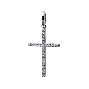Anhänger Kreuz aus 750 Weißgold 27 Brillanten 0,06ct TW-VSI/SI 15,9x10,8mm