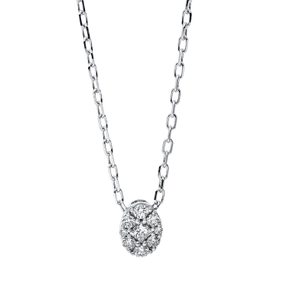 Collier aus 750 Gold Weißgold 9 Diamanten 0,12ct TW-SI L:45,7cm