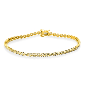 Armband aus 750 Gold gelb/weiß 56 Brillanten 1ct TW-SI L:17,8cm