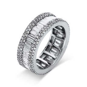 Ring aus 750 Gold Weißgold 266 Diamanten 3,11ct TW-SI B:8mm