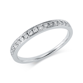 Halb-Memoire Ring aus 585 Weißgold 16 Brillanten 0,23ct TW-SI B:2,6mm