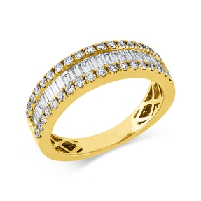 Ring aus 585 Gold Gelbgold 62 Diamanten 0,95ct B:5,7mm