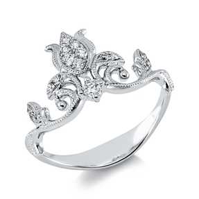 Ring aus 750 Gold Weißgold 17 Brillanten 0,17ct TW-SI/PI H:11,2mm