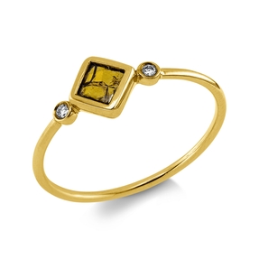 Ring aus 750 Gold Gelbgold 2 Brillanten 0,02ct I-SI B:6,4mm
