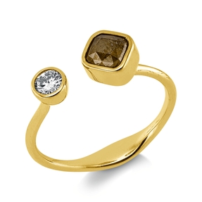 Ring aus 750 Gold Gelbgold Brillant 0,16ct I-SI/PI B:6,5mm