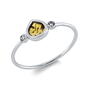 Ring Tropfen aus 750 Gold Weißgold 2 Brillanten 0,02ct I-SI B:5,8mm