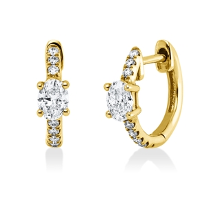 Creolen aus 585 Gold Gelbgold 18 Diamanten 0,65ct 14,7x3,8mm