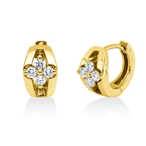 Creolen aus 585 Gold Gelbgold 8 Brillanten 0,28ct TW-SI 11,6x6,3mm